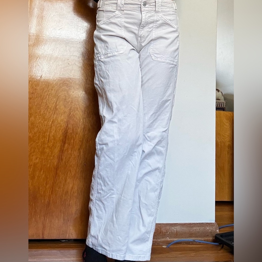 American Eagle Outfitters Women's Cream Straight Leg Jeans